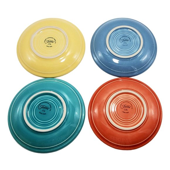 Fiestaware Fiesta VTG Lot/4 Coffee Tea 8 oz Cup & Saucer Sets Asst. Colors MCM - Picture 4 of 8